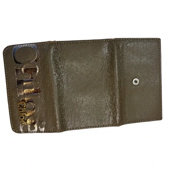 Chloe Taupe Brown Leather Monogram Key Holder Wallet - Picture 11 of 13